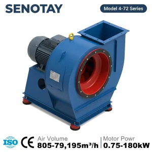 ISO Custom 4-72 Centrifugal Fan A/C/D Drive 800-79200m³/h Industrial Exhaust Blower for Factory Mining HVAC Dust Collection