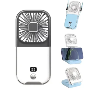Ice Cooling Outdoor Neck Fan Foldable Design Rechargeable Battery Built in Power Bank Three Speed Low Noise for Camping Use Car Box