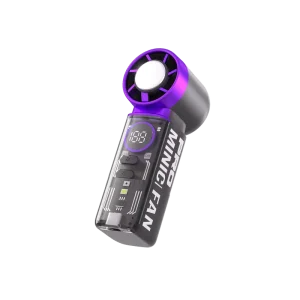 Ice-cooling High-speed Fan Wearable Handheld Fans with LED Lights 7-Speed Rechargeable Low Noise Cooling Companion