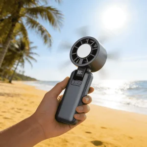 IceCooling High Speed Foldable Mini Fan Portable Rechargeable USB 6000 10000mAh Battery Strong Wind Handheld Cooling Device Car