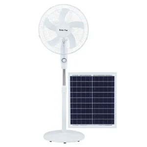In Stock 16 Inch Solar Charging Pedestal Fan Solar Electric Ac Dc Stand Floor Fan With Solar Panel