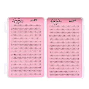 Individual Lower Eyelashes Natural Spiky Flame Shape 32 Rows 384 Clusters Transparent Band DIY Makeup Drop shipping