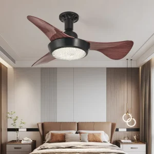 Indoor Bedroom Ceiling Fans LED Lights Modern Design Remote Control 3 Speed Quiet Operation Low Noise for Living Room Dining