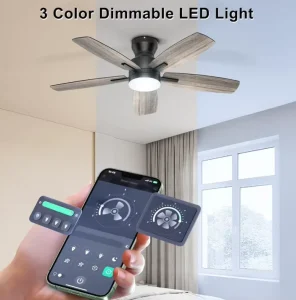 Indoor Decor Ceiling Fan 42 Inch DC Inverter Ceiling Fan 6 Speed 5 Piece Plywood Blades Ceiling Fan with Remote Control