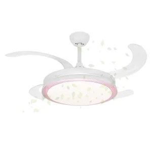 Indoor Decorative 42inch Led Fan Light Modern Designer Retractable Led Ceiling Fans With Light