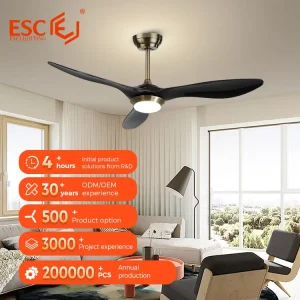 Indoor Fan Livingroom Bedroom Ceiling Fan Remote Control Kit 5 Fan Speed 52 Inch Black Led Ceiling Fan with Remote