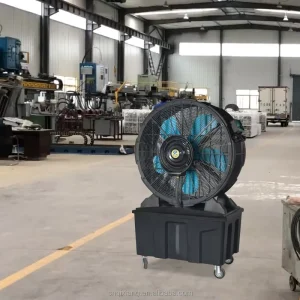 Indoor Outdoor Long Distance Wind Move Misting Fan Air Cooling Industrial Standing Fan with Tank