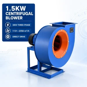 Industrial 1.5KW Centrifugal Blower Fan 380V Three Phase Direct Drive High Airflow Ventilation Exhaust Fan