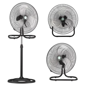 Industrial 18 Inch 3 in 1 Electric Pedestal Air Cooling Fan Metal Construction Low Noise for Hotel Household Use RV Compatible