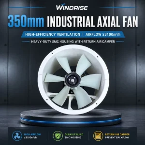 Industrial 350mm Duct Axial Fan High Airflow Volume Low Noise Ventilation Blower for Factory Warehouse Commercial Extraction