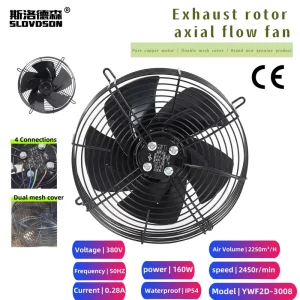 Industrial 380V IP54 Waterproof Axial Flow Fan with Double Mesh Guard 160W for Ventilation Systems