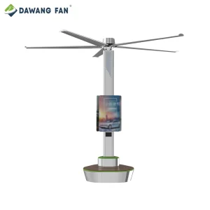 Industrial 5-Piece Aviation Aluminum Alloy Blade Rechargeable HVLS Airpole Fan 220V 38dBA Quiet Operation