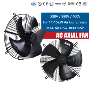 Industrial Axial Fan for 11 15KW Air Compressor Steel Blades Exhaust Fan 400mm