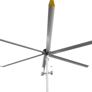 Industrial Ceiling Fan 18ft Blade Diameter Aluminum Alloy 220V 10-60RPM Touch Control Ball Bearing Grey 38dB 10800m/min