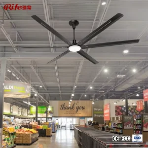 Industrial Commercial HVLS Ceiling Fan Remote Control Adjustable LED Light Energy-Saving Motor 3000mm Blade Diameter