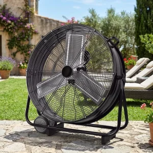 Industrial Drum Fan 24 Inch Heavy Duty Floor Fan with Wheels for Warehouse Workshop Garage High Velocity Cooling CE CB