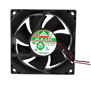 Industrial Electric Axial Flow Plastic Cooling Fan OEM ODM MGA8012HS A25 12V 0.24A 80*80*25mm 3000RPM 37.2CFM Ball