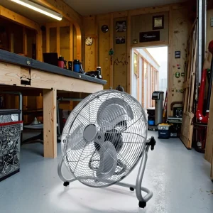 Industrial Electric Floor Fan AC Motor Mechanical Control Metal Construction Energy Efficient 13-17.9″ Blade Sizes Oscillating