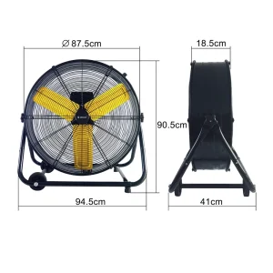 Industrial Fan 36 Inch Heavy Duty Drum Fan 3 Speed Air Circulation High Velocity Exhaust Fan for Factory Commercial Outdoor Use