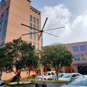 Industrial Floor Mounted Fan 16ft Diameter 5 Blades Aluminum Touch Control Low Noise 35 39dB 220V 380V Outdoor Standing Fan