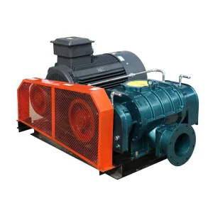 Industrial Grade High Pressure Low Noise Energy Saving AC External Rotor Motor Belt Drive Three Lobe Roots Blower Wastewater