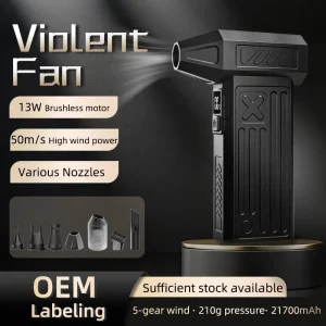 Industrial Grade High Speed Turbo Fan Air Powerful Handheld Blower Outdoor Camping Fire Starter Jet Fan for Car Drying