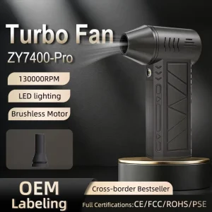 Industrial Grade Mini Violent Fan High Wind Speed Turbo Blower Portable Wireless Fan for Car Cleaning Outdoor Use