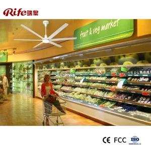 Industrial HVLS Ceiling Fan 9 ft Commercial Use Energy Saving Strong Wind Remote Control Office Co working Space Business Lounge