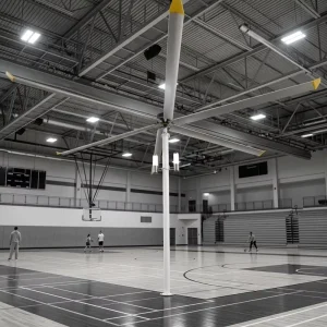 Industrial HVLS Ceiling Fan with 10ft Aluminum Alloy Blades Touch Control 220V Electric Ventilation Fan