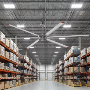 Industrial HVLS Ceiling Fans Lights 24.0Ft Big Commercial Style Garage High Airflow Low Noise Eco Friendly Cost Effective 1.5KW