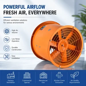 Industrial Low Noise Axial Fan Air Conditioning Extractor Portable Super Speed Ventilation Fan