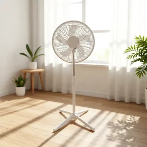 Industrial Pedestal Fan Smart 18 Inch 3 Wind Control White Color High Velocity Quiet Standing Fan