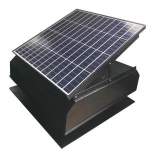Industrial Solar Attic Fan Axial DC Roof Ventilation Fan 60W Solar Panel Max 3325 CFM Waterproof Powder Coated Steel Housing