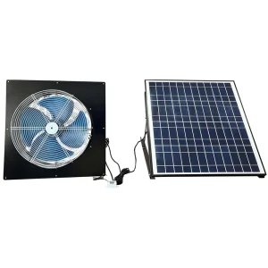 Industrial Solar Gable Fan Large Power Axial DC Ventilator 60w Solar Panel Brushless DC Motor Max 3325 CFM