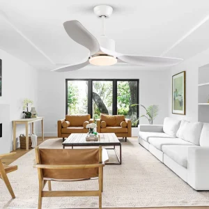 Industrial Style White 52 Inch Ceiling Fan With Light for Living Room Decoration Ceiling Fan