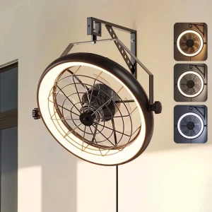 Industrial Style Wind Speed LED Surface Mounted Fan Light for Factories and Warehouses