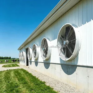 Industrial Wall Mounted Axial Fan 48000m h Airflow 38.5m h W Energy Efficiency 380V for Factory Automation