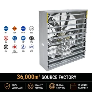Industrial Wall Mounted Stainless Steel Louver Exhaust Fan Powerful Ventilation