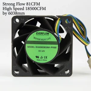 Industry Axial Flow Bldc Fans 12V Mini Electric OEM ODM PBT 6038 High Speed 18500RPM Strong Flow 81CFM
