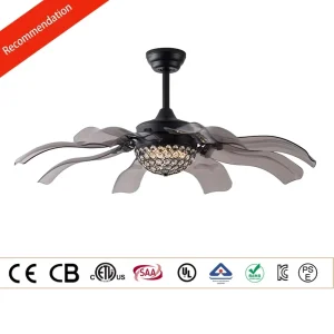 Innovative Modern DC Foldable Ceiling Fan LED Light 6 Blades 52inch 10 Year Warranty for Living Room Clothing Store