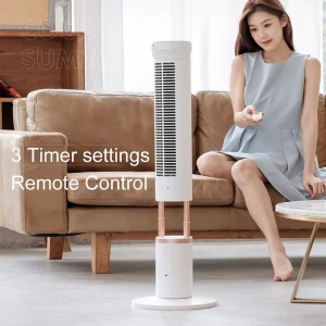 Intelligent Portable Adjustable Height Timer Setting Tower Fan Rechargeable High Quality 120 Degree Rotatable Smart Vertical Fan