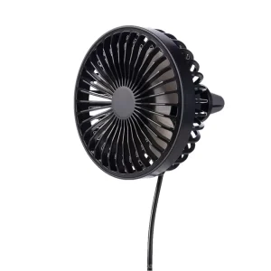 Intelligent Portable Car Fan with Detachable Cover Three Wind Speed 360 Degree Adjustable Warm Night Light Plastic Car Fan Clip
