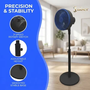 Intelligent Voice Mechanical Pedestal Floor Fan 90 Adjustable Head 3D Swivel Plastic Construction for Household RV Car Use