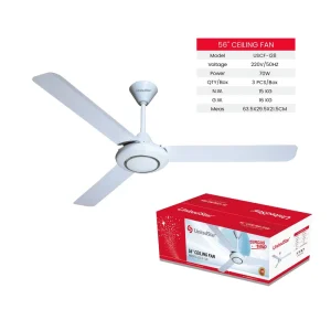 Iron 56 Inch (1400mm) Industrial Ceiling Fan with 3 Blades Speed Control Aluminum Motor for School & Classroom Use