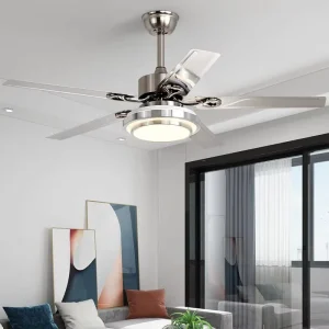 Iron Ceiling Fans with Lights 52 Inch Downrod Farmhouse Ceiling Fan with Light and Remote Rustic Fan Light