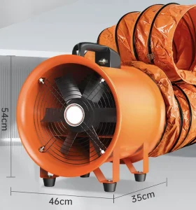 JJW 16 Inch Portable Electric High Speed Axial Flow Fan 550W 10M Flexible Ducting Industrial Extractor Blower Series 2