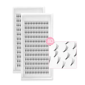 Jeleap 8D Handmade Narrow Fans Long Stem Pointy Base Pre Made Korean PBT 12 Rows Light Soft Comfortable Beauty Salon