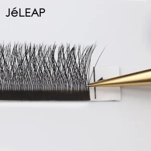 Jeleap Vendor Clover Volume Tray Long Stem Eyelashes Extensions 7 18MM D Curl Faux Easy Fanning Lash Cruelty Free