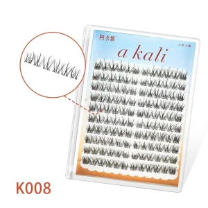 K008 DIY Natural Simulation Fiber Flower-shaped 10 Rows Handmade Customizable Packaging Logo Private Fan Eyelashes