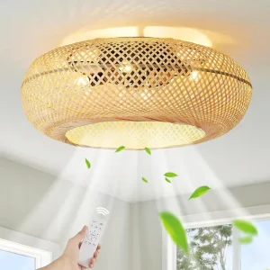 KBS Modern Led Ceiling Fan Light 22 Inch Low Profile Reversible Ceiling Fan with Remote Ventilador Led De Techo